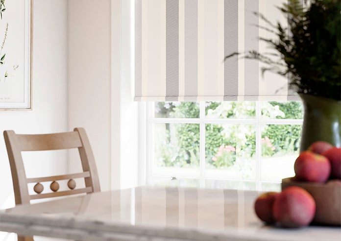 Cowes Stripe (Blackout), Grey Mist - Twist&Fit Roller Blind - Image 5